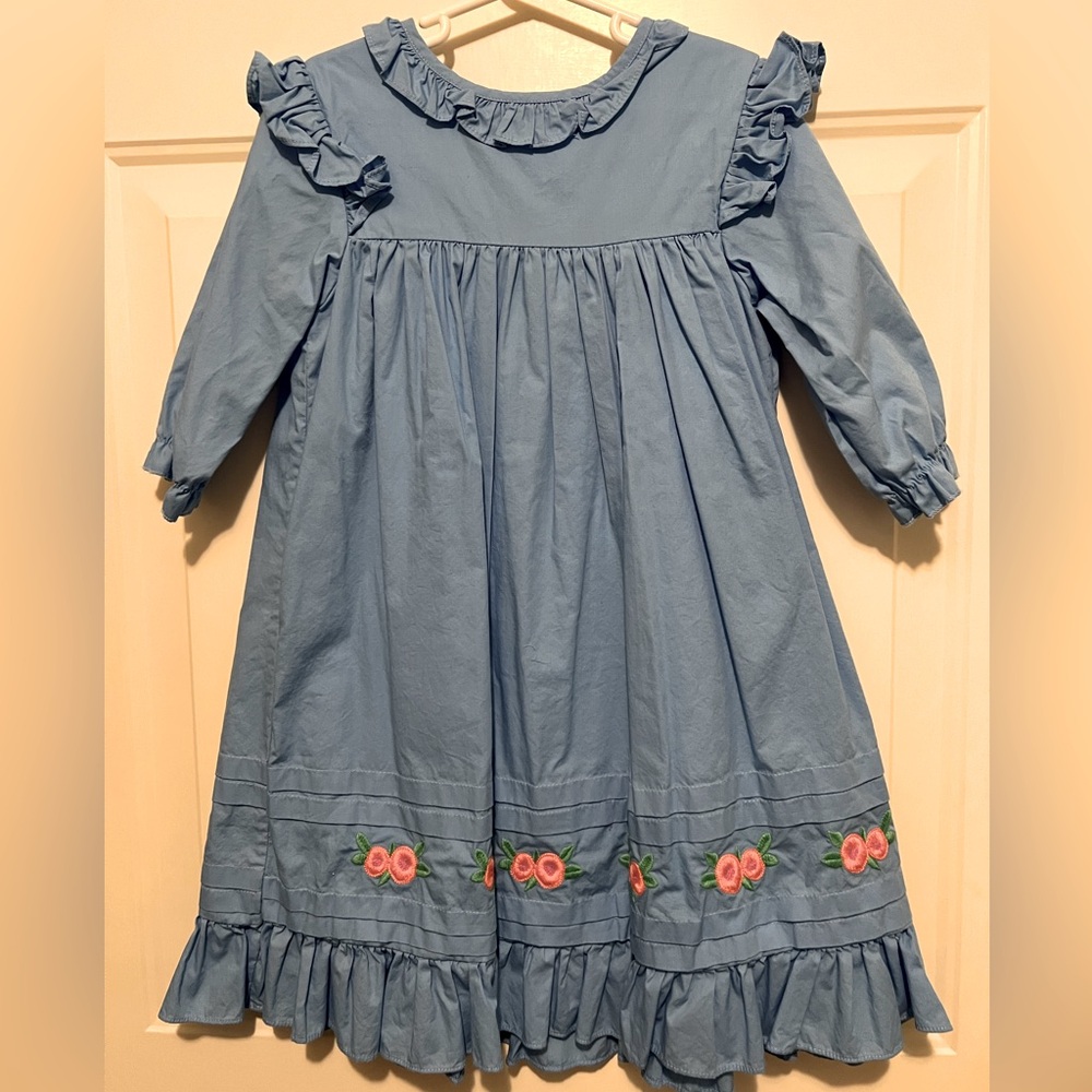 The Oaks Blue Ruffle Dress Size 7